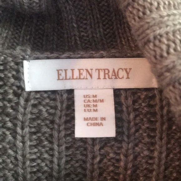 Ellen Tracy Open-Front Sweater With Tie-Belt - Picture 2 of 4